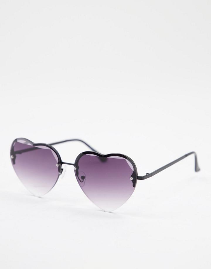 Aj Morgan Heart Sunglasses-black