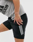 Adidas Performance Stripe Shorts In Black - Black