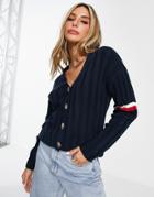 Tommy Jeans Knitted Cardigan In Navy