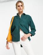 Madewell Oversized Boyfriend Shirt In Green