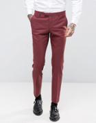 Noose & Monkey Super Skinny Suit Pants - Red