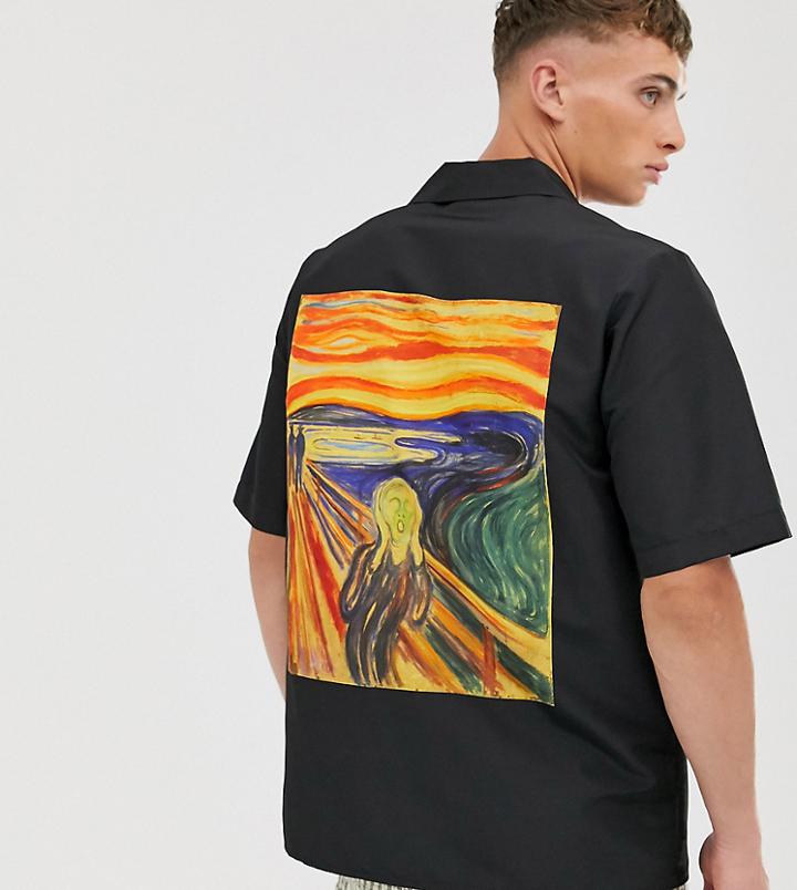Reclaimed Vintage Shirt With Back Art Print - Orange