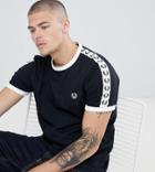 Fred Perry Sports Authentic Taped Ringer T-shirt In Black - Black