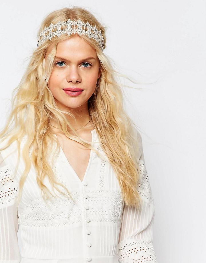 Asos Pretty Lace Headband - Peach