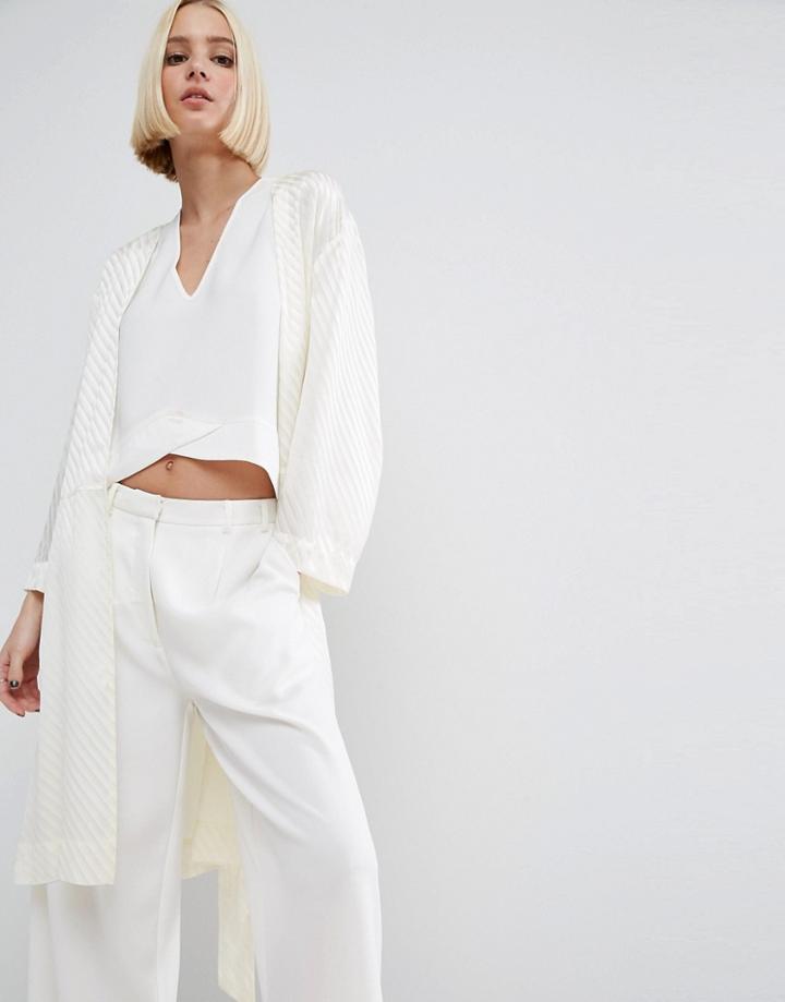 Ganni Garcia Tie Waist Kimono - White