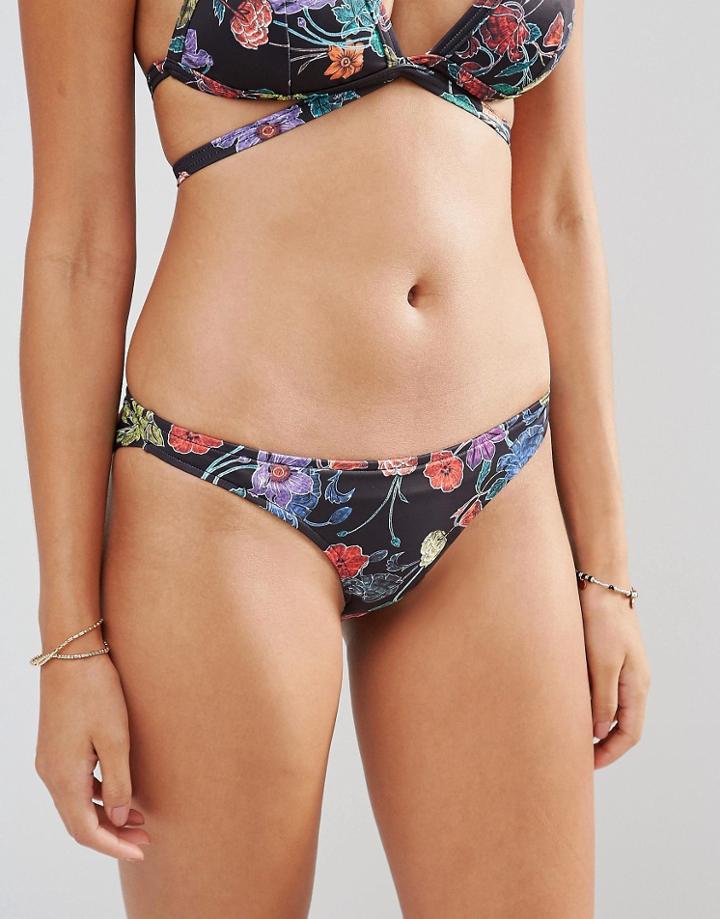 Asos Fuller Bust Exclusive Wild Flower Print Brazilian Bikini Bottom -