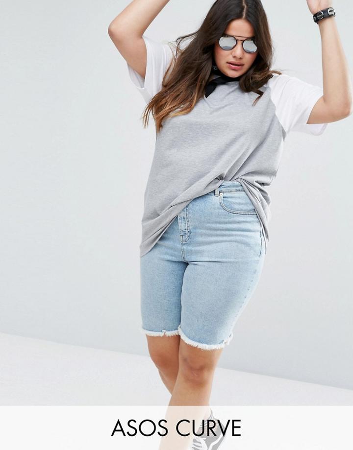 Asos Curve T-shirt With Contrast Raglan - Multi