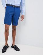 Farah Skinny Wedding Suit Shorts In Blue - Blue