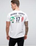 Brave Soul Back Printed Surf T-shirt - White