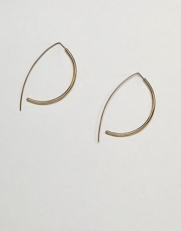 Made Gold Curved Earrings - Gold