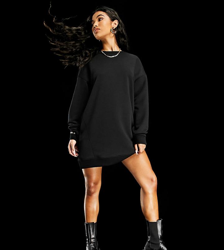 Asyou Sweatshirt Dress In Black