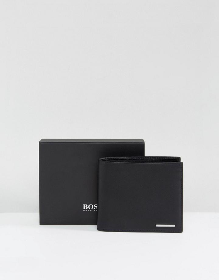Boss By Hugo Boss Ruben Leather Coin Wallet In Black - Black