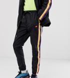 Ellesse Santi Track Pant With Rainbow Taping In Black Exclusive At Asos - Black