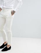 Twisted Tailor Wedding Super Skinny Suit In Cream Linen - Cream