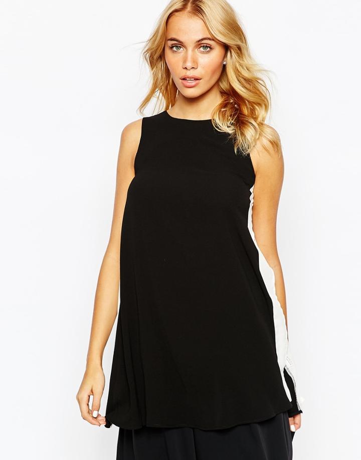 Love Side Split Tunic With Contrast Panel