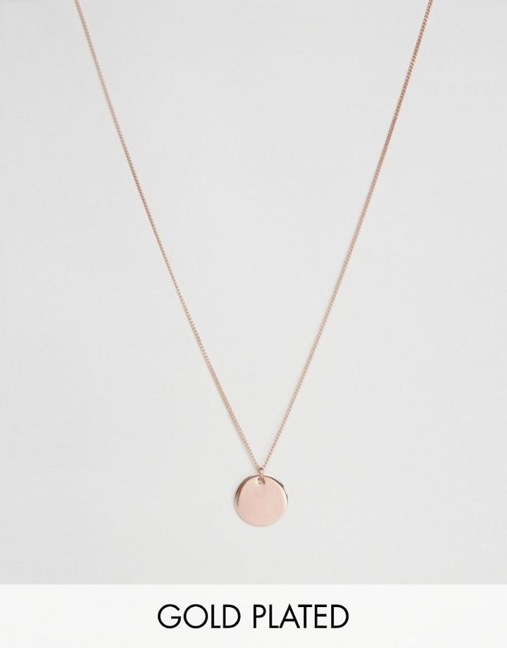 Pieces May Rose Gold Plated Necklace - Gold
