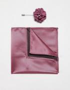 Devils Advocate Floral Pin And Pocket Square-pink