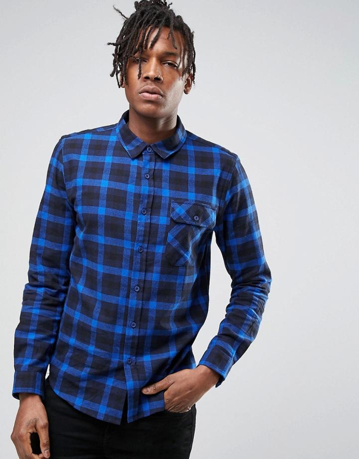 Another Influence Blue Check Shirt - Blue