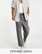 Asos Design Oversized Tapered Chinos In Charcoal-gray
