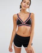 Missguided Contrast Stripe Bralette Top - Black
