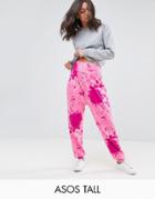 Asos Tall Harem Pant In Tie Dye Print - Multi