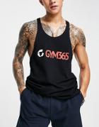 Gym 365 Logo Tank Top In Black