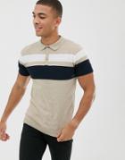 River Island Knitted Polo In Gray