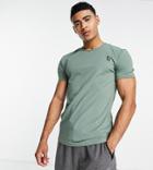 South Beach Man Polyester T-shirt In Khaki-green