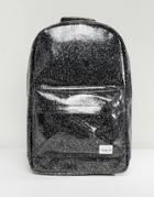 Spiral Vinyl Black Glitter Backpack - Black