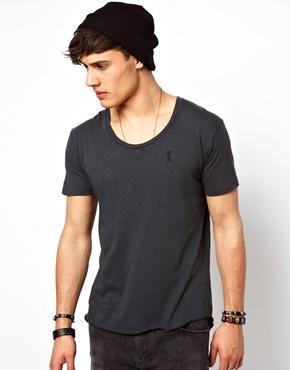 Religion Basic T-shirt With Scoop Neck - Dark Metal