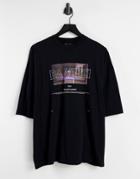 Asos Design Heavyweight Oversized T-shirt With Da Vinci Art Print In Black