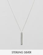 Asos Sterling Silver Necklace With Embossed Pendant - Silver