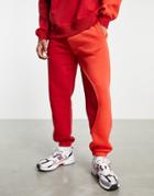 Mennace Relaxed Sweatpants In Two Tone Red With Exposed Seam Detail - Part Of A Set
