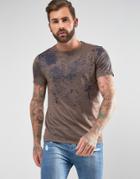 New Look T-shirt With Spray Print In Khaki - Green