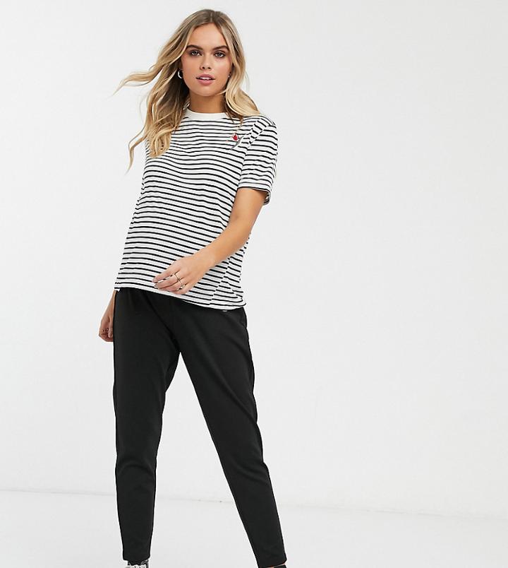 Asos Design Maternity Under The Bump Smart Slim Pants In Ponte-black
