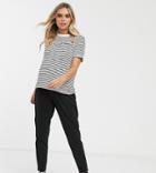 Asos Design Maternity Under The Bump Smart Slim Pants In Ponte-black