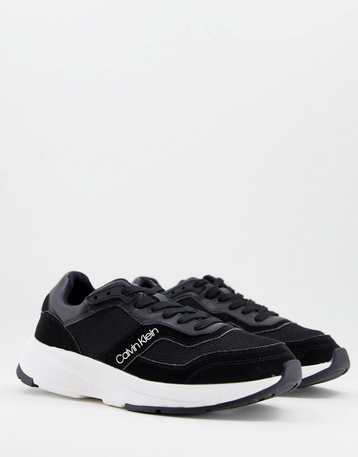 Calvin Klein Low Top Sneakers With Chunky Sole In Black