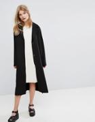 Weekday Oversize Belted Trench Coat - Black