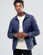 Replay Quilted Nylon Jacket In Navy - Navy