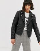 Selected Femme Leather Jacket-black