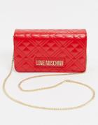 Love Moschino Quilted Crossbody Bag In Red