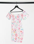 Lipsy Bardot Midi Dress In Floral-multi