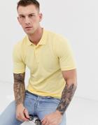 Only & Sons Pique Logo Polo In Yellow - Yellow