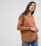 Brave Soul Tall Rony Dip Back Sweater - Tan