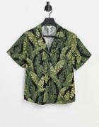 Object Set Shirt In Palm Print-green