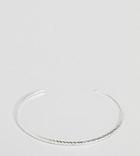 Asos Design Sterling Silver Etched Cuff Bracelet - Silver