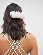 Asos Design Bridal Faux Gypsophila Back Hair Comb - White