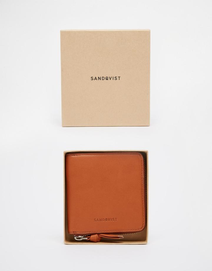 Sandqvist Aina Leather Zip Wallet - Brown