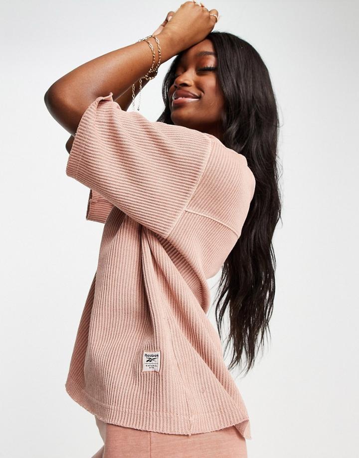Reebok Natural Dye Waffle T-shirt In Pink-orange