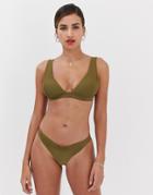 Y.a.s Textured Bikini Top-green